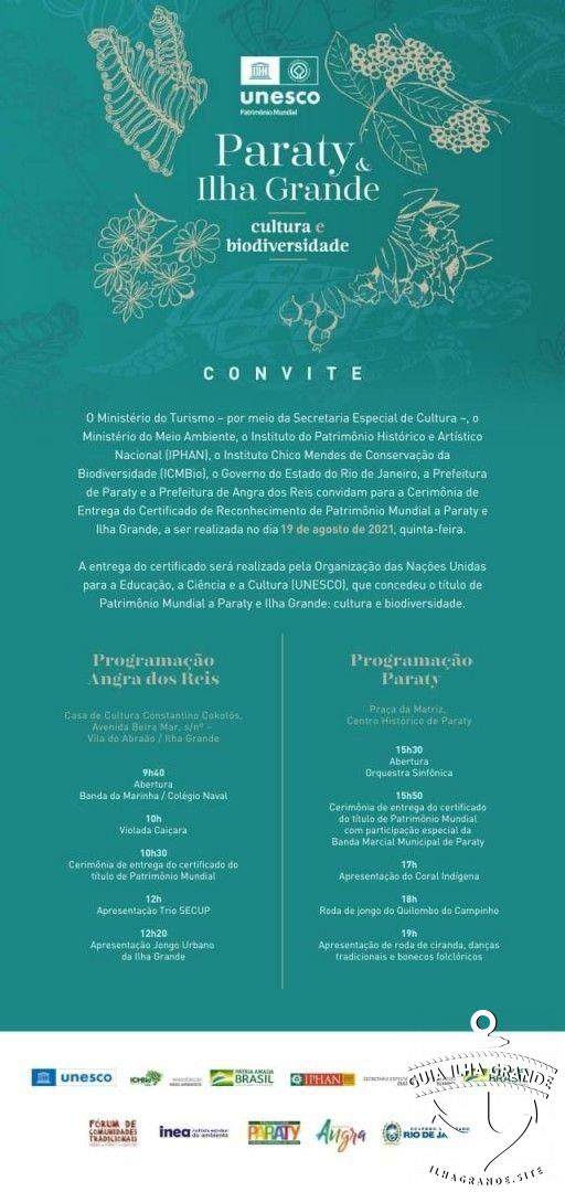 Em 2019, Paraty e Ilha Grande foram reconhecidas como patrimônio mundial, na ca...