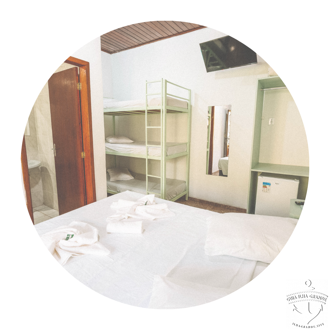 Quartos amplos para toda a família desfrutar do melhor da ilha Grande, não esp...