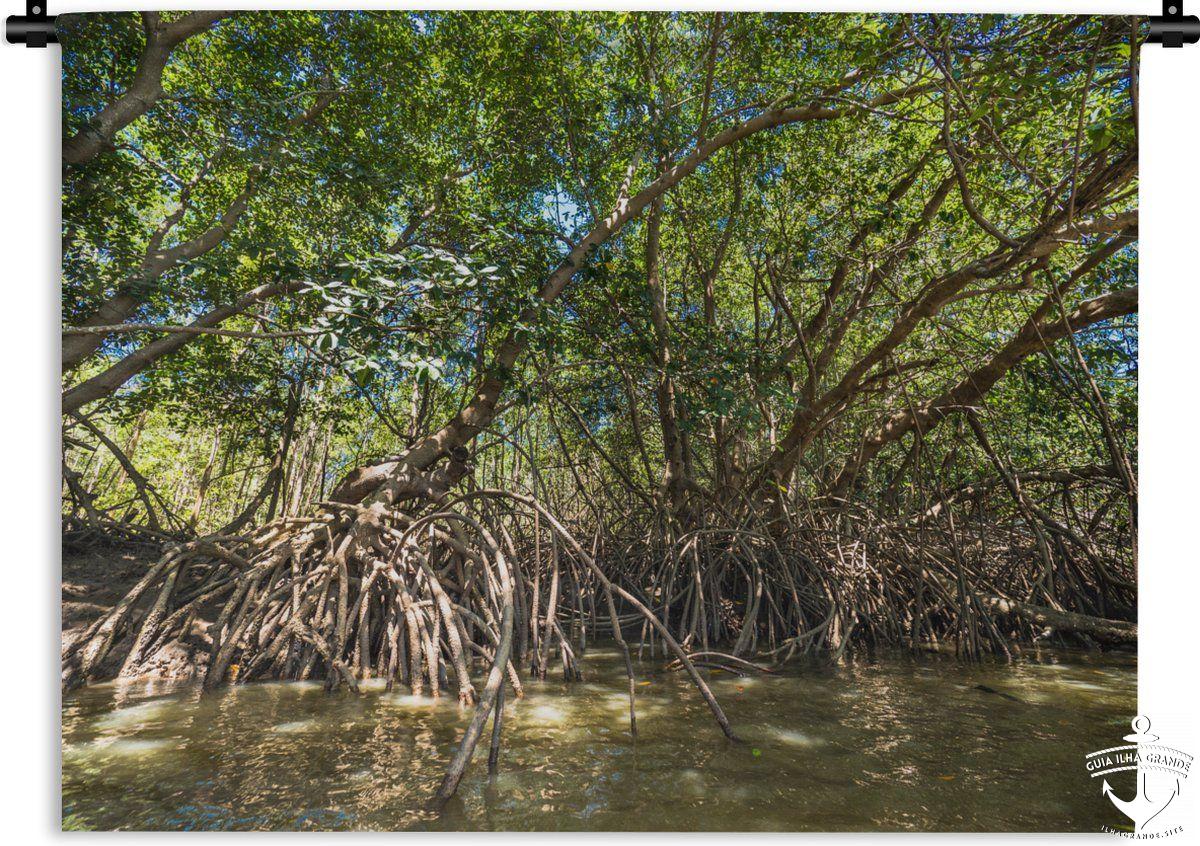 Wandkleed Ilha Grande - Mangrove bos in troebel water Wandkleed katoen 90x67 cm - Wandtapijt met foto